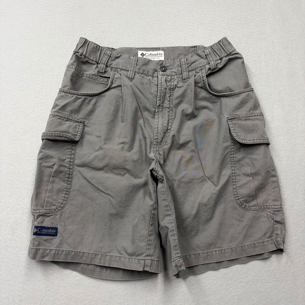 Columbia Cargo Shorts Mens 30 Gray Vintage 90s Hiking Outdoor Utility Cotton